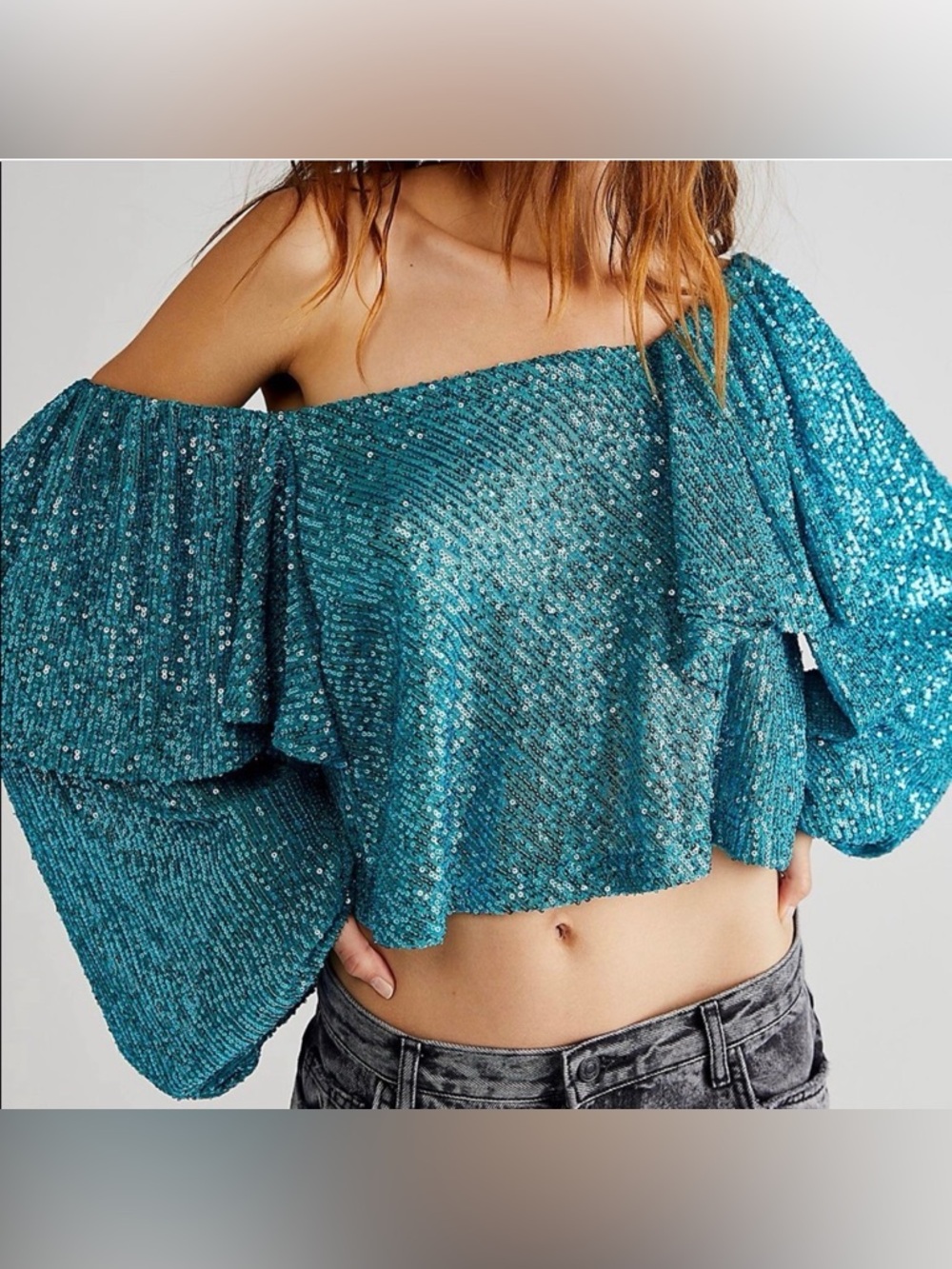 Free People Shimmer Sequin Top